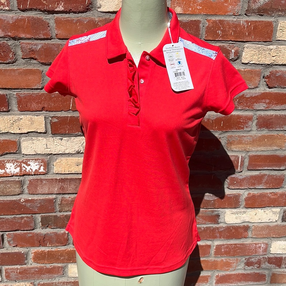 NWT Women’s Pebble Beach Dry-Luxe Performance Polo small
